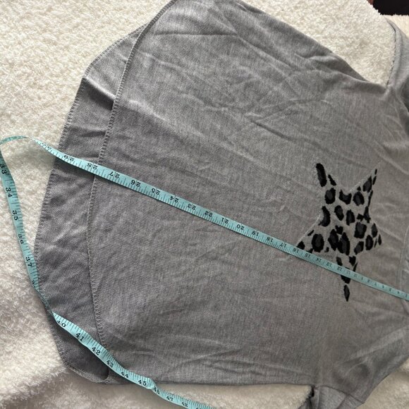 Magaschoni Womens Gray Leopard Star Print Sweater M - Picture 5 of 7